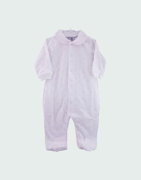 Babidu pink babygrow, front