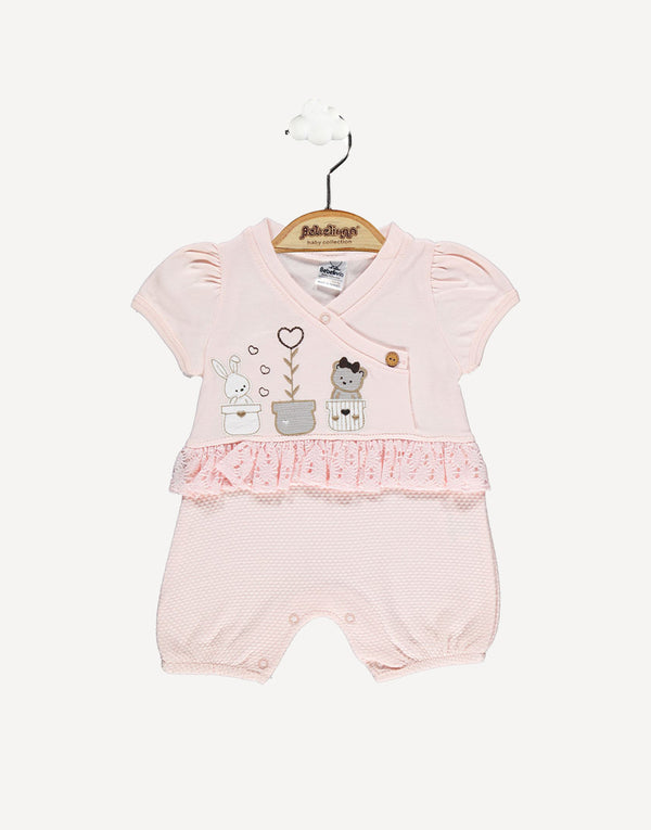 Baby Girl Pink Summer Romper <h3><span data-mce-fragment="1">Baby Girl Pink Summer Romper is the ultimate combo of comfort and cuteness for your little one. Made from 100% cotton, this romper is super soft on baby's skin, perfect for playtime, naptime, and all the fun in between.