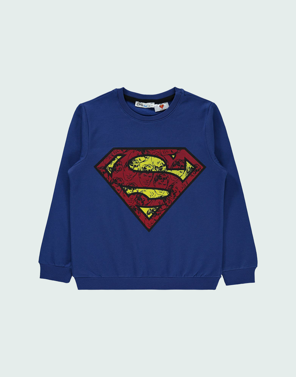 Boys Superman Print Navy Sweatshirt