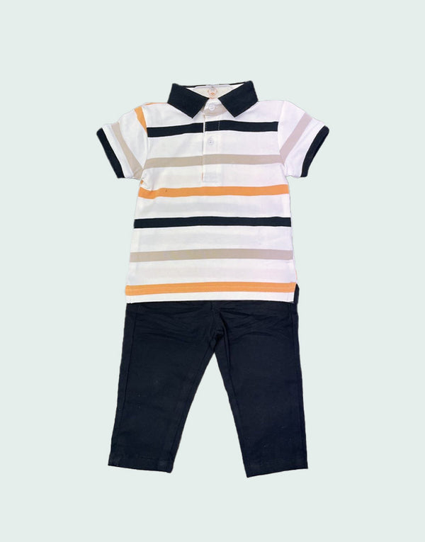 Boys T-shirt and bermuda shorts smart casual set, front