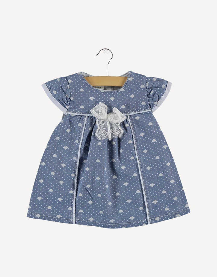 Denim blue cotton dress, front