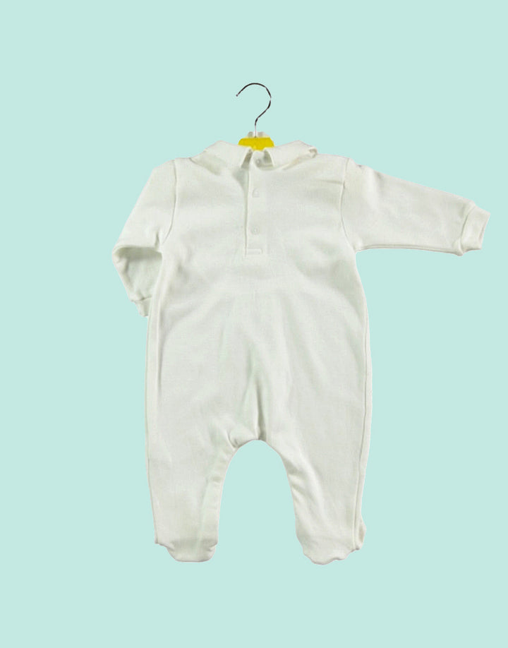 Ecru babygrow with hat, back