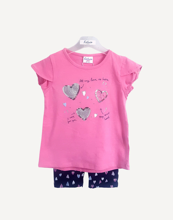 Girls two piece t-shirt and leggings set