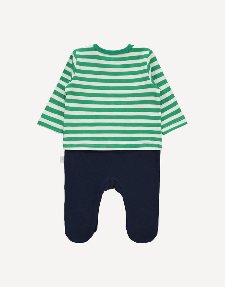 With stripes like those you'd see on a sailor's shirt and cute bear claw patches, this babygrow adds a playful touch to your little one's wardrobe. Plus, there's a sweet "I love Hug" print on the front that's sure to make everyone smile.