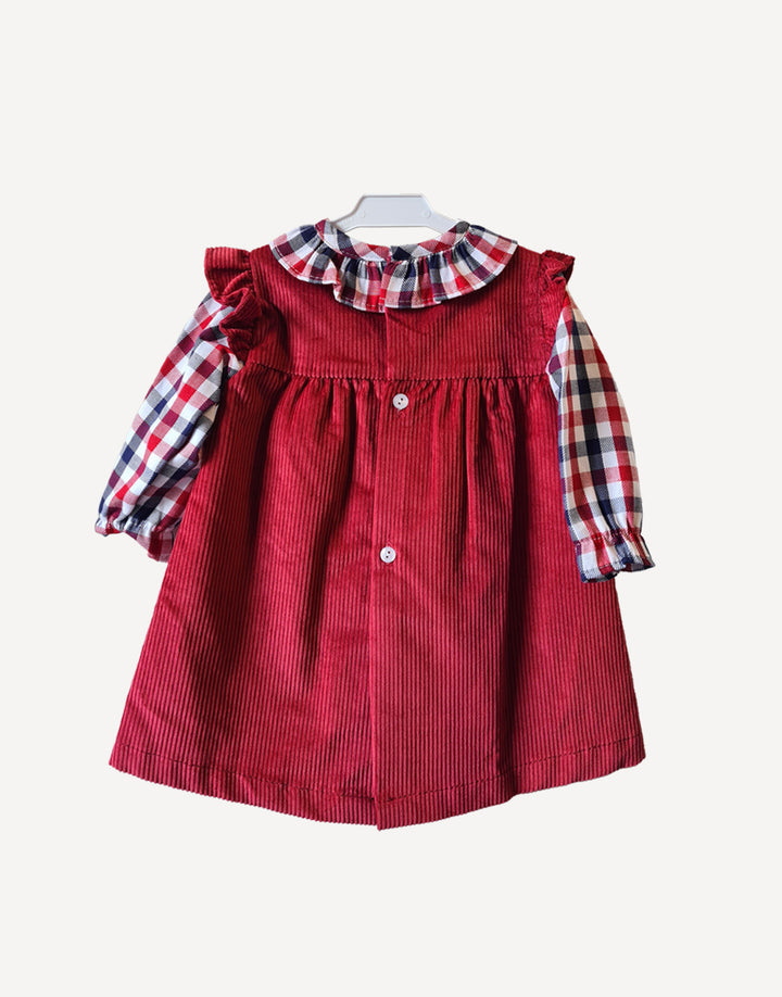 Holly Red Corduroy Dress Set front