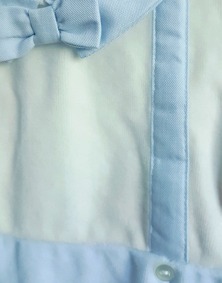 Light blue baby boy romper, detail