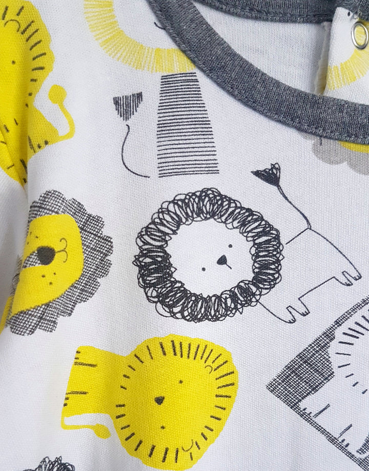 Lions unisex babygrow, detail