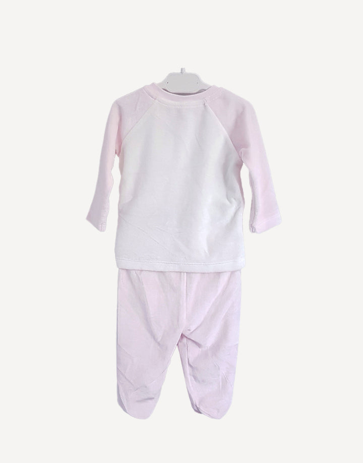 Little dreamer pink velour outfit set, back