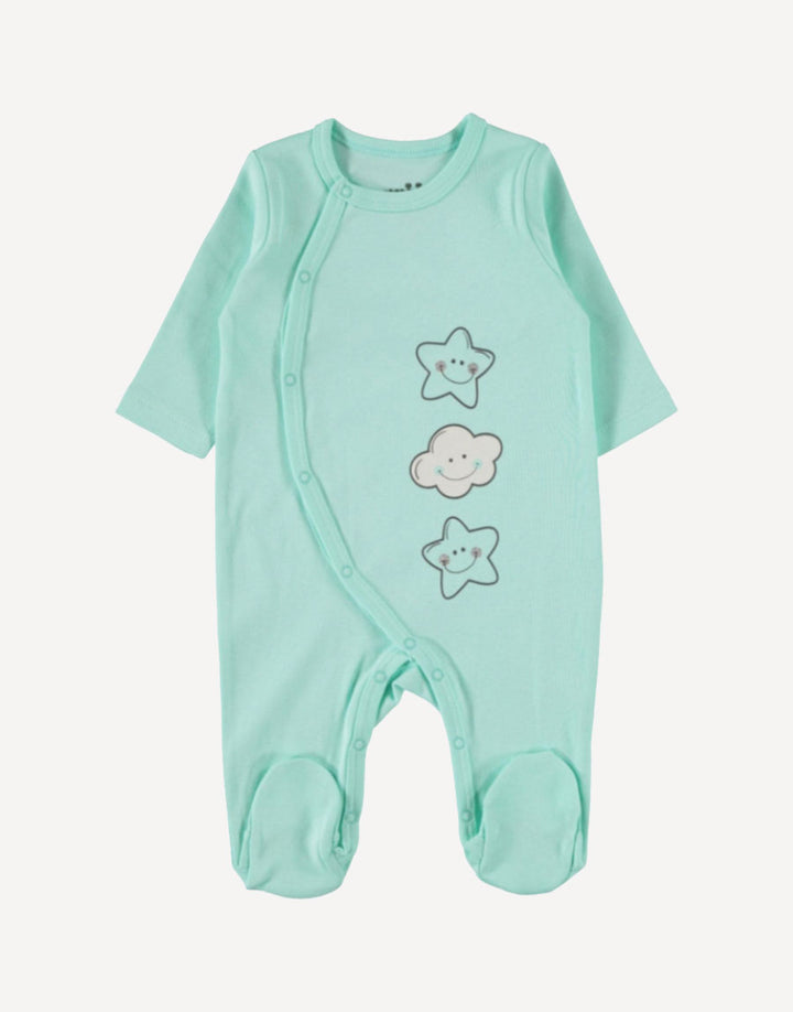 Little star babygrow mint color, front