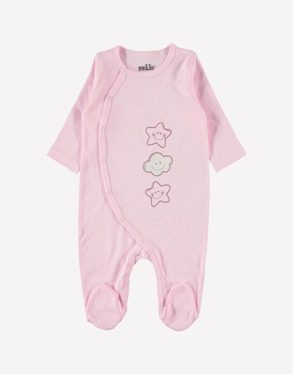 Little star babygrow pink color, front