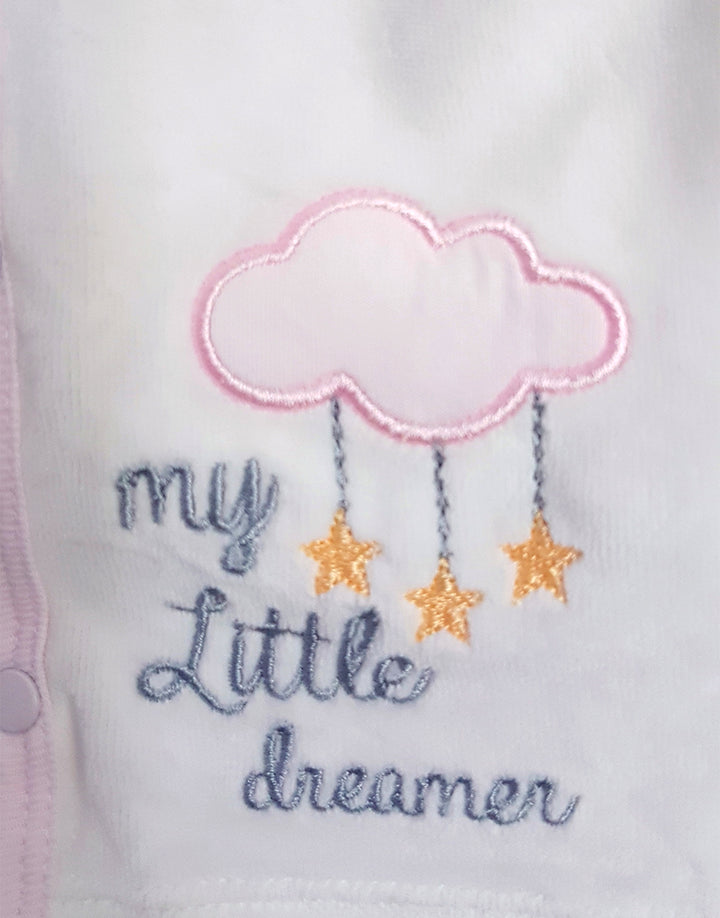 Little dreamer pink velour outfit set, detail