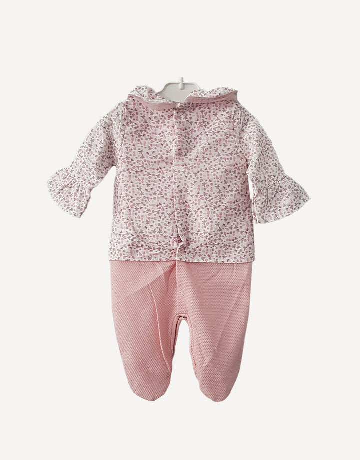 Lola ditsy pink romper, back