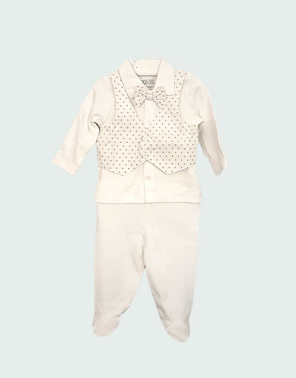 Stars newborn baby boy 5 piece outfit set, front