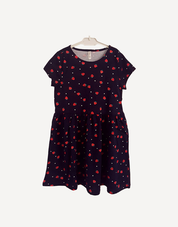 Strawberry ditsy print summer dress, front