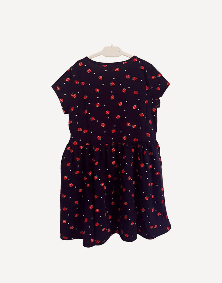 Strawberry ditsy print summer dress, back