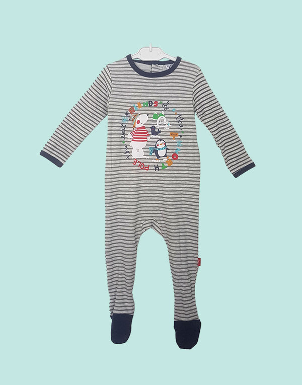 Striped babygrow, front