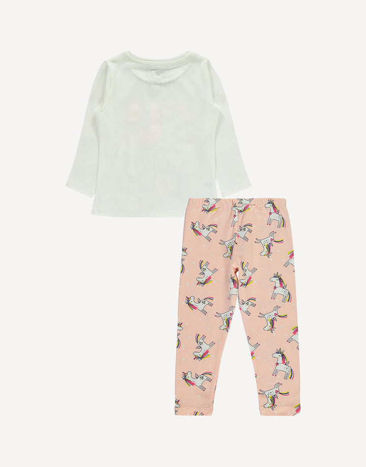 Unicorn two pieces top and leggings outfit set, back