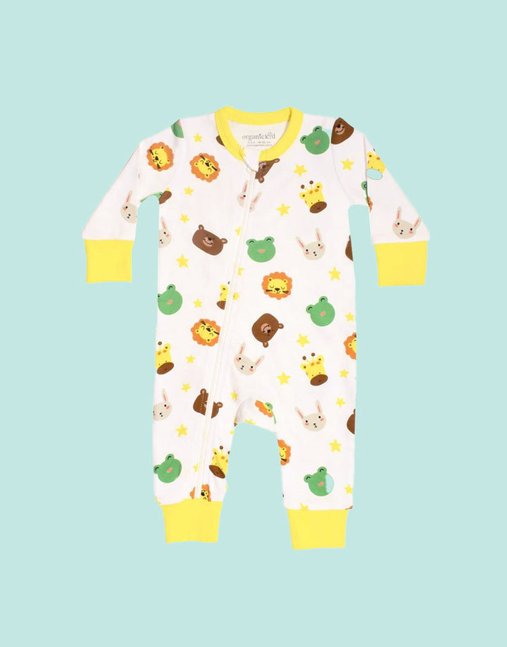 Zoo unisex organic cotton zippy babygrow