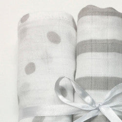 Grey Bamboo Muslin Squares Set 